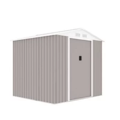 ARCHER Abri de jardin en acier 4,07 m&sup2; - Kit d'ancrage inclus - Taupe