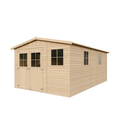 TIMBELA Abri de Jardin en Bois 14.94 m&sup2; - H226 x 516 x 324 cm -  M337