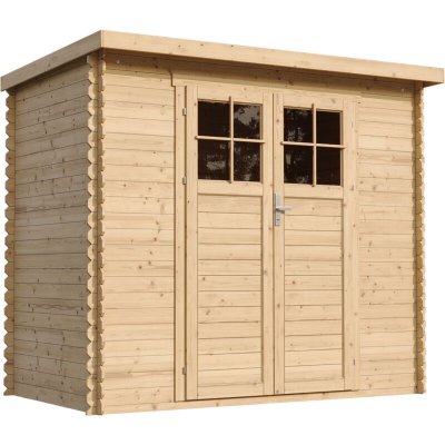 TIMBELA Abri de jardin en bois 2.63m&sup2;  - Ep. 19 mm - 239x142 cm - Plancher NON inclus - M310F
