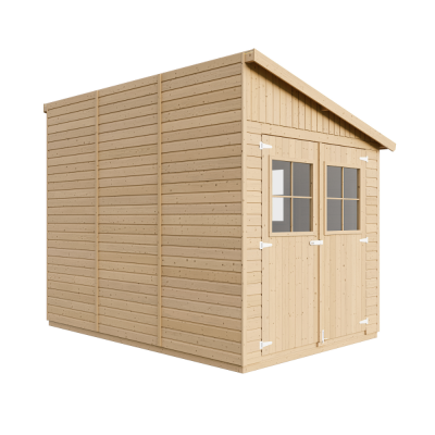 TIMBELA Abri de Jardin en Bois 6,02 m2 -  M339A+M339G - AVEC LES PLANCHERS IMPR&Eacute;GN&Eacute;
