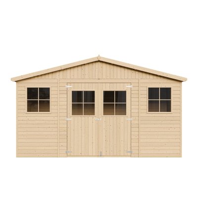 TIMBELA Abri de Jardin en Bois 8 m&sup2; - H246 x 418 x 220 cm -  M332