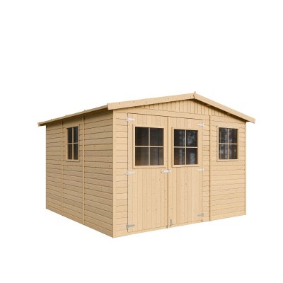 TIMBELA Abri de Jardin en Bois 9 m&sup2; - H226 x 324 x 316 cm -  M335