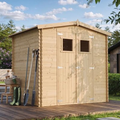 TIMBELA Abri de jardin en bois - I236xL226xH218 cm/ 4.33 m2 -  M369