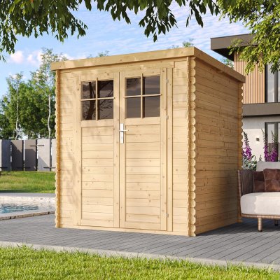 TIMBELA Abri de jardin en bois - porte verrouillable de haute qualit&eacute; - 3.53 m2