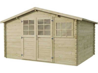 HABITAT ET JARDIN Abri De Jardin En Bois Trait&eacute; Autoclave ""belmont"" - 12.53 M&sup2; - 34 Mm