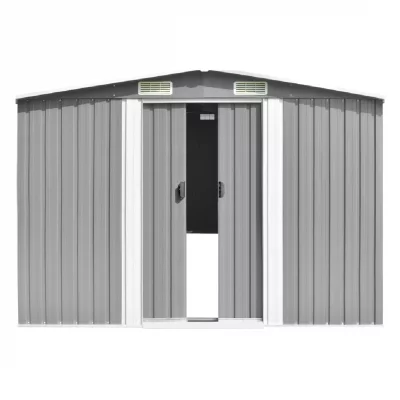 HELLOSHOP26 Abri de jardin en m&eacute;tal 02_0022175 - Gris