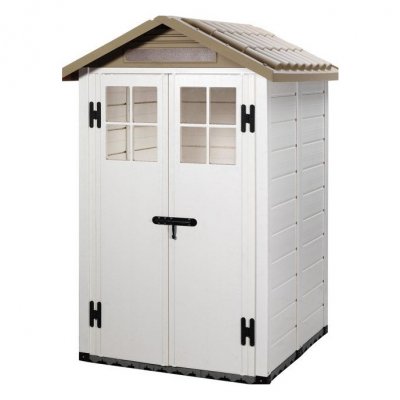 GARDIUN Abri de Jardin en R&eacute;sine  Tuscany Evo 120 2 m&sup2; - 137x144x214 cm 2 Portes