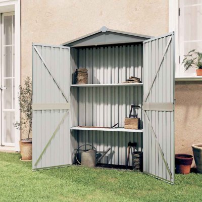 VIDAXL Abri de jardin Gris 107,5x46x183 cm Acier galvanis&eacute;  - Gris