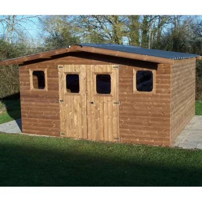 HABRITA Abri de jardin  Thermabri en bois massif 15,14 m2 avec toit en acier