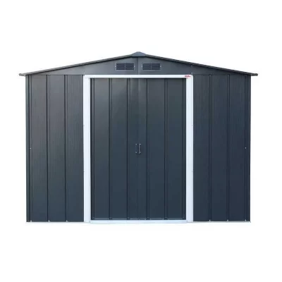 DURAMAX Abri de jardin m&eacute;tal - 4,75m&sup2; - kit ancrage - Anthracite