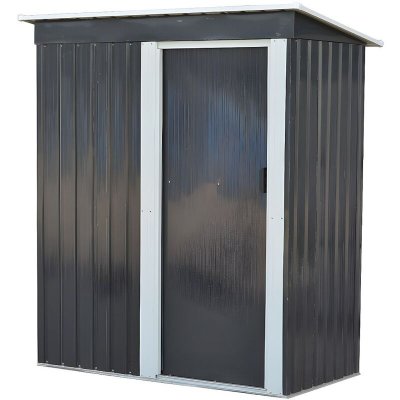 VENTE UNIQUE Abri de jardin m&eacute;tal en acier galvanis&eacute; gris 1,1 m&sup2; BIRON