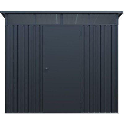 VENTE UNIQUE Abri de jardin m&eacute;tal en acier galvanis&eacute; gris anthracite 4,6 m&sup2; - CLAFTON 