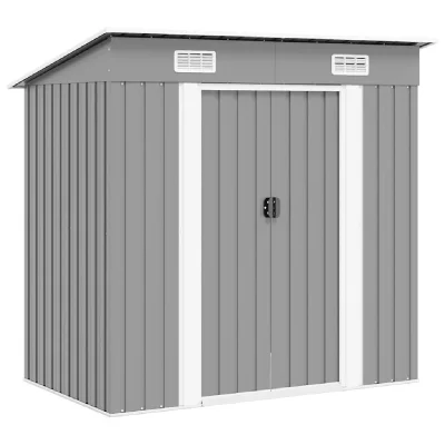 VIDAXL Abri de jardin M&eacute;tal Gris - 