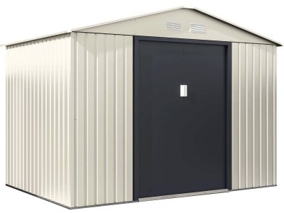 HABITAT ET JARDIN Abri de jardin m&eacute;tal ""Nebraska"" - 5.30 m&sup2; - Beige/Gris anthracite