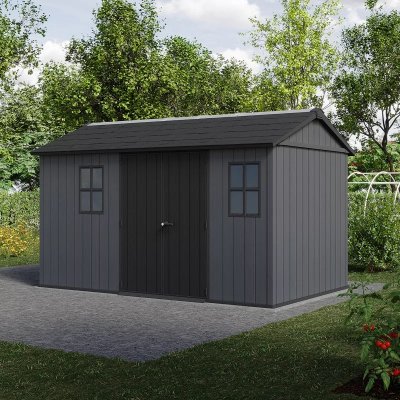 KETER Abri de jardin NEWTON PLUS 1375  L413 x P230 x H246 cm 9,5 m&sup2; coloris gris anthracite