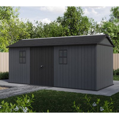 KETER Abri de jardin NEWTON PLUS 1775  L539 x P230 x H246 cm 12,39 m&sup2; coloris gris anthracite