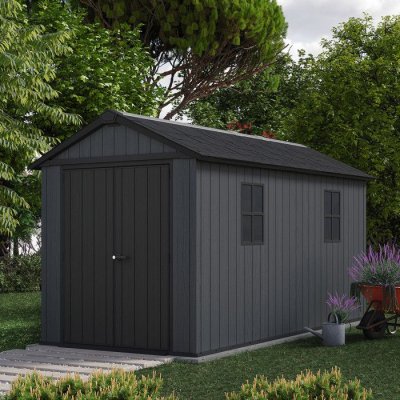 KETER Abri de jardin NEWTON PLUS 7513  L230 x P413 x H246 cm 9,5 m&sup2; coloris gris anthracite