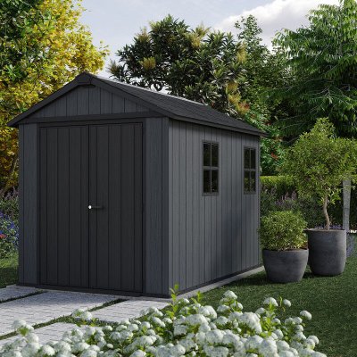 KETER Abri de jardin NEWTON PLUS 759  L230 x P287 x H246 cm 6,6 m&sup2; coloris gris anthracite