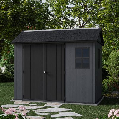 KETER Abri de jardin NEWTON PLUS 975  L287 x P230 x H246 cm 6,6 m&sup2; coloris gris anthracite