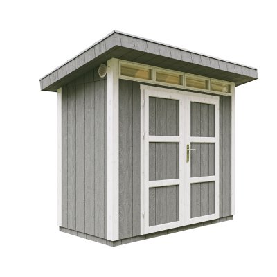 TIMBELA Abri de jardin qualit&eacute; premium 3m&sup2; l161xl294xh239 cm - gris fonc&eacute;