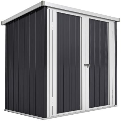 OUTSUNNY Abri de jardin - remise pour outils - abri v&eacute;lo - t&ocirc;le acier noir blanc