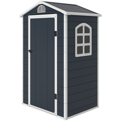 OUTSUNNY Abri de jardin verrouillable  134x104x204cm Gris