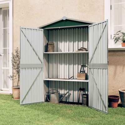 Abri de jardin Vert 107,5x46x183 cm Acier galvanis&eacute; 