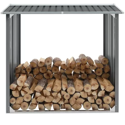 VIDAXL Abri de stockage de bois Acier galvanis&eacute; 172x91x154 cm Gris