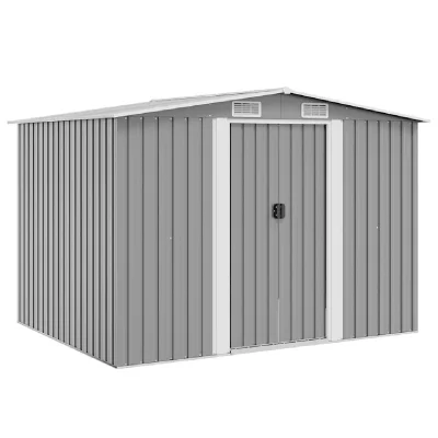 VIDAXL Abri de stockage pour jardin M&eacute;tal Gris 257 x 205 x 178 cm