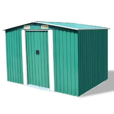 VIDAXL Abri de stockage pour jardin M&eacute;tal Vert 257 x 205 x 178 cm