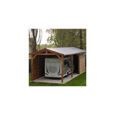 CPBF Abri deux pentes adoss&eacute; Azur pour Camping car  8 poteaux 400 x 800 cm