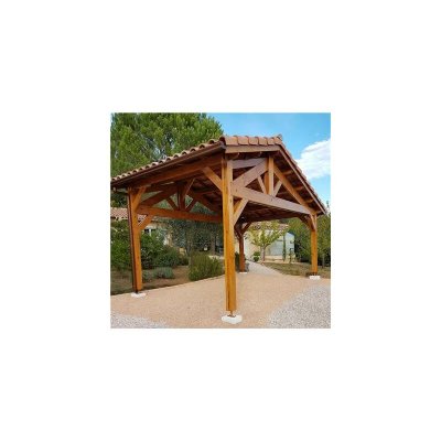 CPBF Abri deux pentes FD CHAMPAGNE ARDENNE Abri deux pentes faitage d&eacute;cal&eacute; voiture 500 x 400 cm