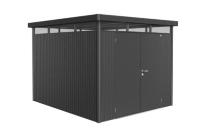 BIOHORT Abri jardin HighLine H5 - Double porte - M&eacute;tal - Gris quartz - 7,45m2