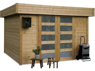 SOLID Abri jardin ""odense"" - 7.64 m&sup2; - 3.02 x 3.02 x 2.19 m - 28 mm S8323