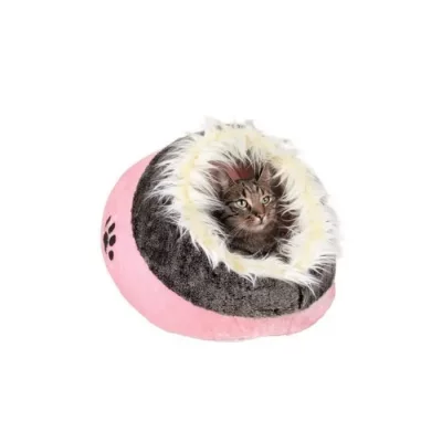Abri minou 35 &times; 26 &times; 41 cm, rose/gris
