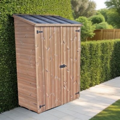 HABRITA Abri mural bois multi-usages 0.64 m&sup2; avec 3 &eacute;tag&egrave;res the1206.01