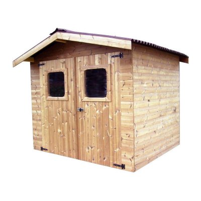HABRITA Abri Thiers Madriers Sans Plancher, Toit Double Pente 7,45 M&sup2;