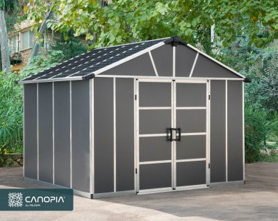 PALRAM Abris de jardin 7.9m&sup2; gris avec base - 705160 - 