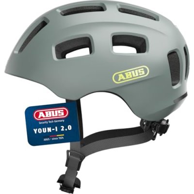 ABUS  Youth Youn-I 2.0 Cycling Helmet - Gris clair} - S}, Gris clair}