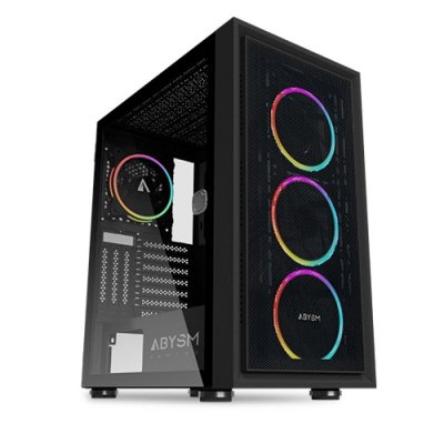 ABYSM  Gaming Danube Kamp ARGB ATX Bo&icirc;tier PC Verre Tremp&eacute; USB 3.0 Noir