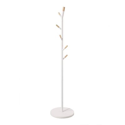 AC-D&eacute;co Porte Manteau 6 tiges - L 40 x H 175,5 cm - M&eacute;tal - Blanc