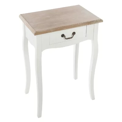 AC-D&eacute;co Table de Chevet - Chrysa - L 47 x l 30 x H 65 cm - Blanc