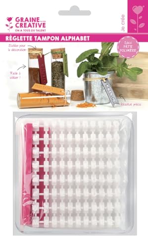 GRAINE CREATIVE Accessoire P&acirc;te Polym&egrave;re - Reglette tampon alphabet