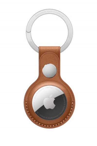 APPLE Accessoire tracker Bluetooth  AirTag porte-cl&eacute;s Cuir marron
