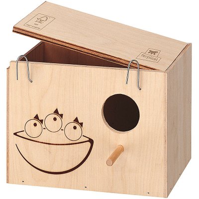 FERPLAST Accessoires pour oiseaux  NIDO MEDIUM en bois maisonnette