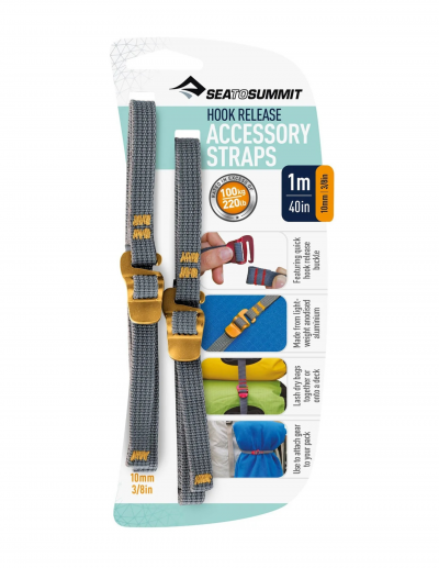 SEA TO SUMMIT Accessory Strap with Hook Buckle 10mm Webbing - 1.0m - C: amarillo