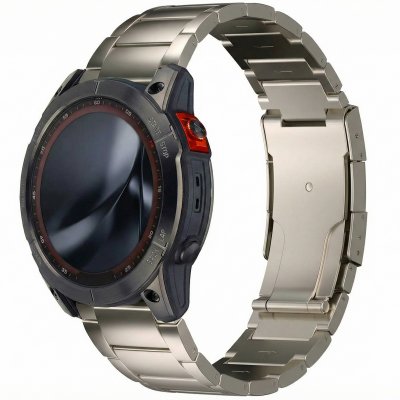 ACCEZZ  Bracelet en acier Titane mat Garmin Quickfit 26mm - Titanium