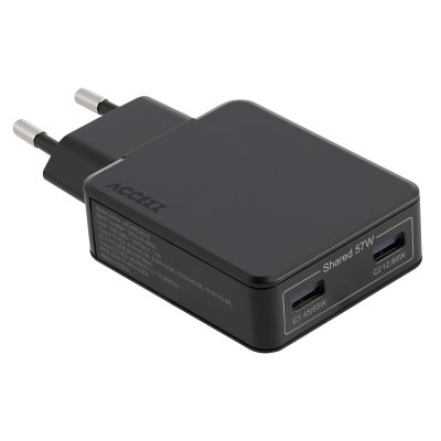 ACCEZZ  Chargeur GaN Ultra Slim - 2x USB-C - 65 W - Noir - Neuf