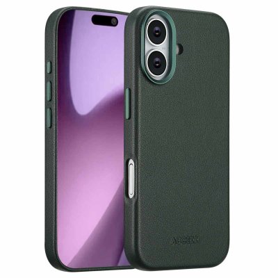 ACCEZZ  Coque arri&egrave;re en cuir avec MagSafe Apple iPhone 17 - Cedar Green