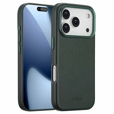 ACCEZZ  Coque arri&egrave;re en cuir avec MagSafe Apple iPhone 17 Pro - Cedar Green